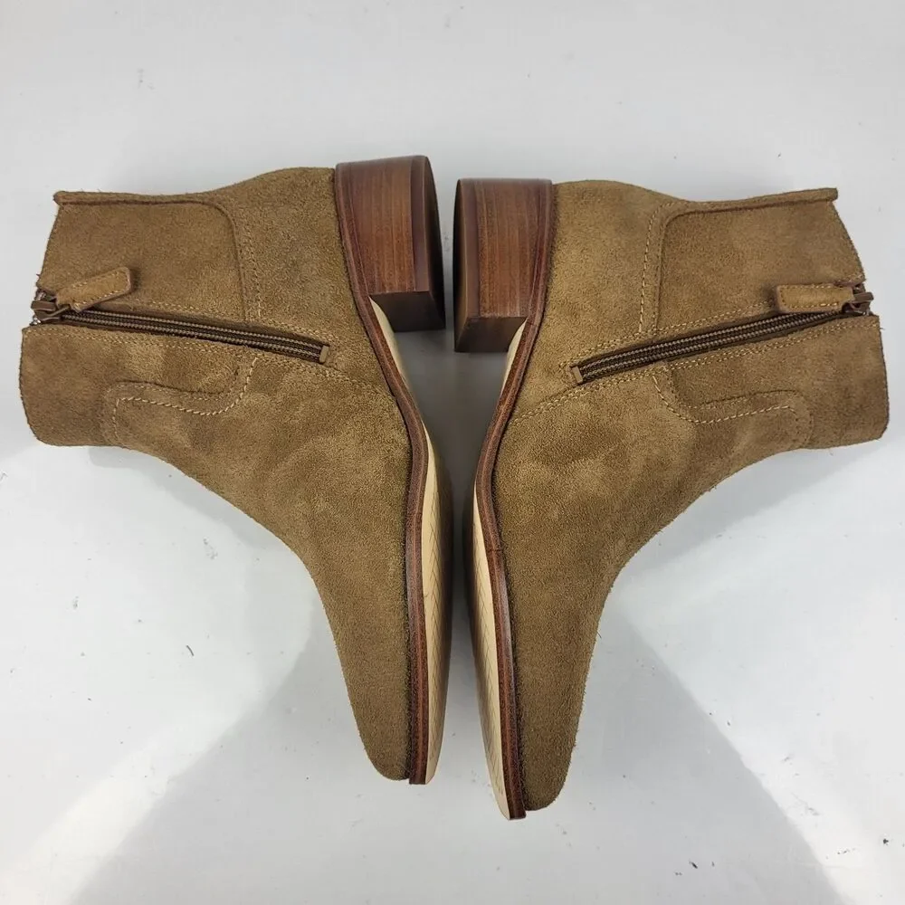 Cole Haan Naia Women's Booties Pointed Toe Block Heel Brown Size 6.5 US
